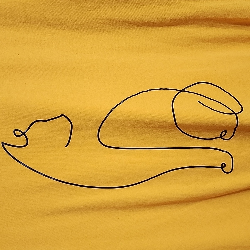 Bella Canvas Yellow Mustard Cat Outline Graphic T-Shirt Womans Size XL - Picture 5 of 6